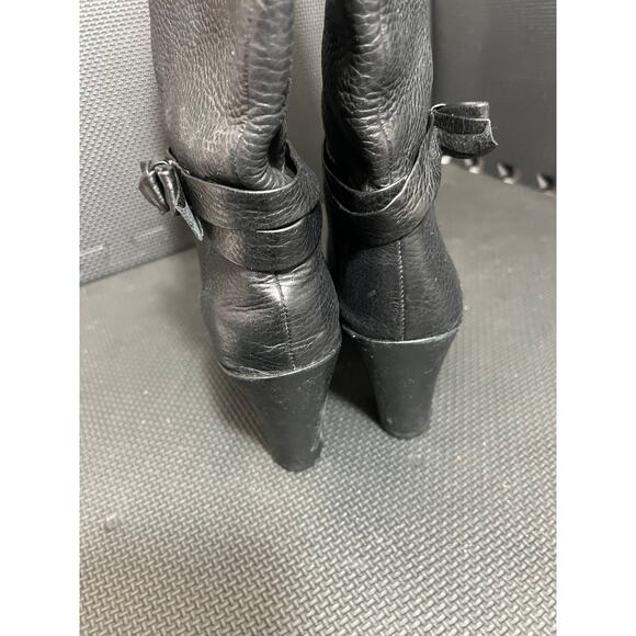 Kate Spade Mandi Knee High Boots Size 9.5M Black Pebbled Leather Designer - Picture 5 of 9